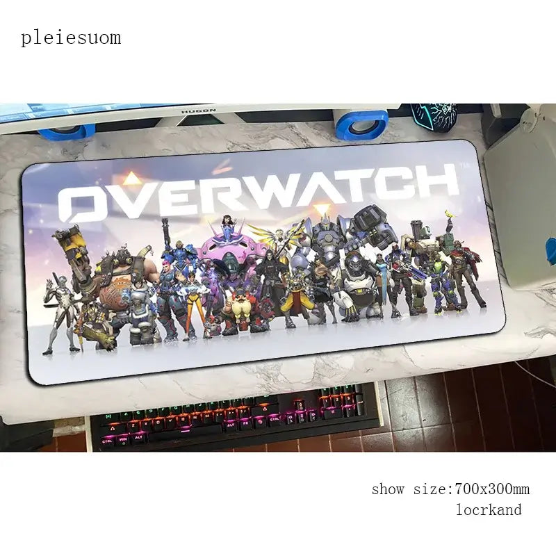 „Overwatch“ pelės kilimėlis su HD spauda, žaidimų pelės kilimėlis, 900x400x3mm, gamerio kompiuterio stalo kilimėlis, pigiausias nešiojamojo kompiuterio pelės kilimėlis PC