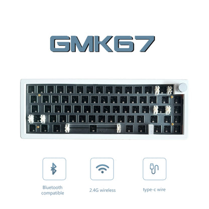 Kit de teclado mecánico personalizado ZUOYA GMK67, hot-swappable, Bluetooth 2.4G, inalámbrico, retroiluminación RGB, estructura gasket, teclado 3 modos
