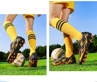Chaussures de football professionnelles pour enfants, chaussures de foot pour hommes, basses, avec maintien de la cheville, sportives, pour jeunes, pour match et entraînement, antidérapantes, résistantes