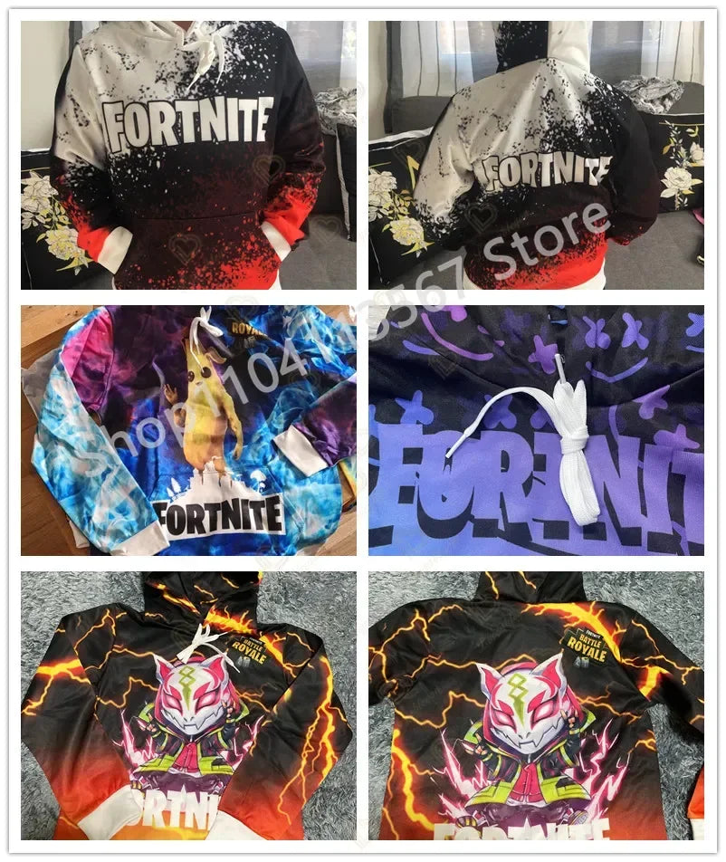 Llama Battle Royale Fortnite Hoodies, 3D Printed Sweatshirts for Men, Women, and Children, Boys and Girls Streetwear Pullover, Green Tops