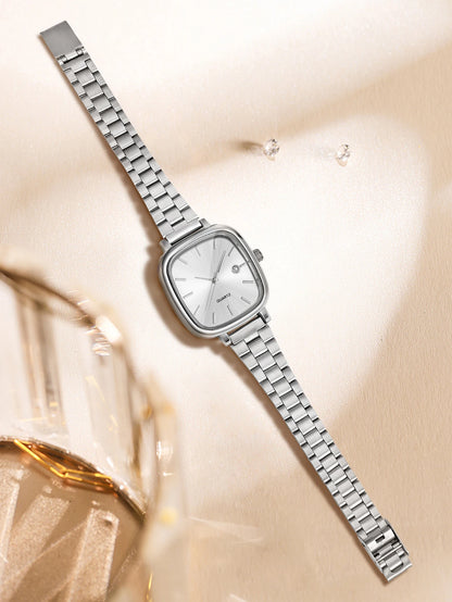 Elegant and fashionable women's watch brand, luxury quartz watch, stainless steel calendar face, couple's women's style
