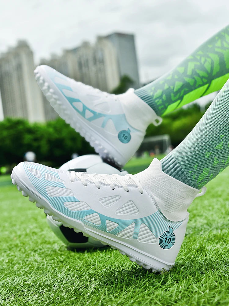 Professional Sports Football Shoes TF Broken Nail Teenagers Durable Wear Resisting Training Shoes Adult High-Tops Soccer Shoes