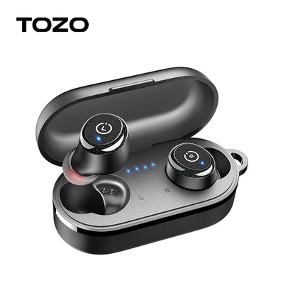 TOZO T10 Bluetooth 5.3 Earphones, Wireless Headphones, AI Enhanced Calling With Deep Bass, IPX8 Waterproof Earbuds, 45H Play