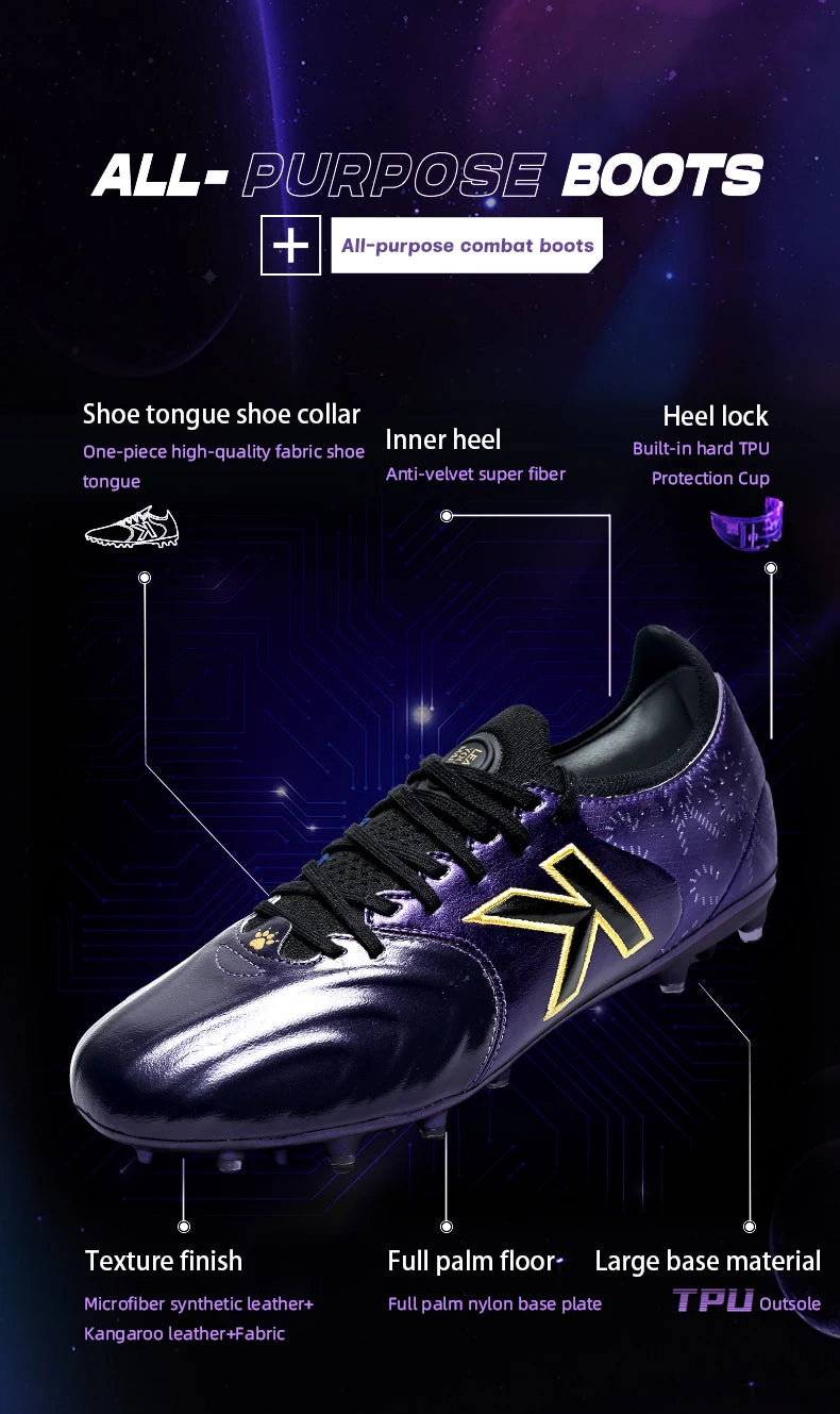 Chaussures de football Kelme en cuir de kangourou Mg - Chaussures de sport professionnelles pour le football - Chaussures de football d'extérieur antidérapantes