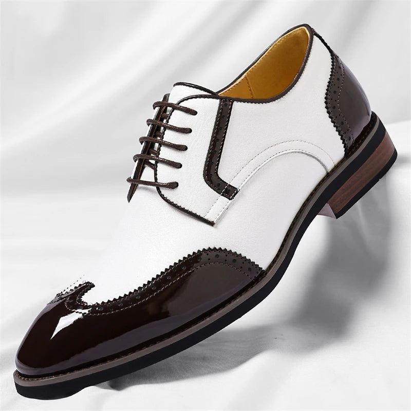 Scarpe Oxford da uomo in similpelle - Scarpe casual-formali - Scarpe da uomo per completo da lavoro - Scarpe Derby di nuova concezione - Scarpe da passeggio