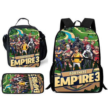 Classic Game FortniteS Child Backpacks Lunch Bag Pencil Case Pupil Large Capacity School Bags For Boy Girl Best Gift