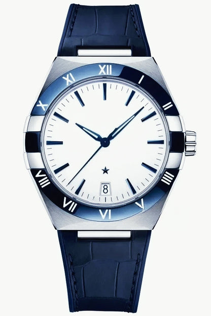 904L Stainless Steel case, for Men Automatic Mechanical Movement Luxury Watch, Black Blue Leather Ceramic Exquisite Heritage