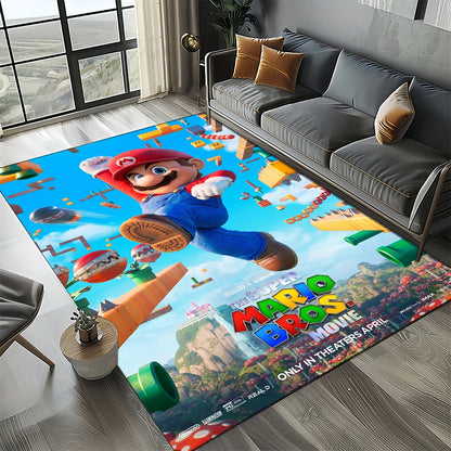 Retro koberec s motivem Mario, koberec do obývacího pokoje, ložnice, na pohovku, rohožka, dekorace, podlahová podložka pro děti
