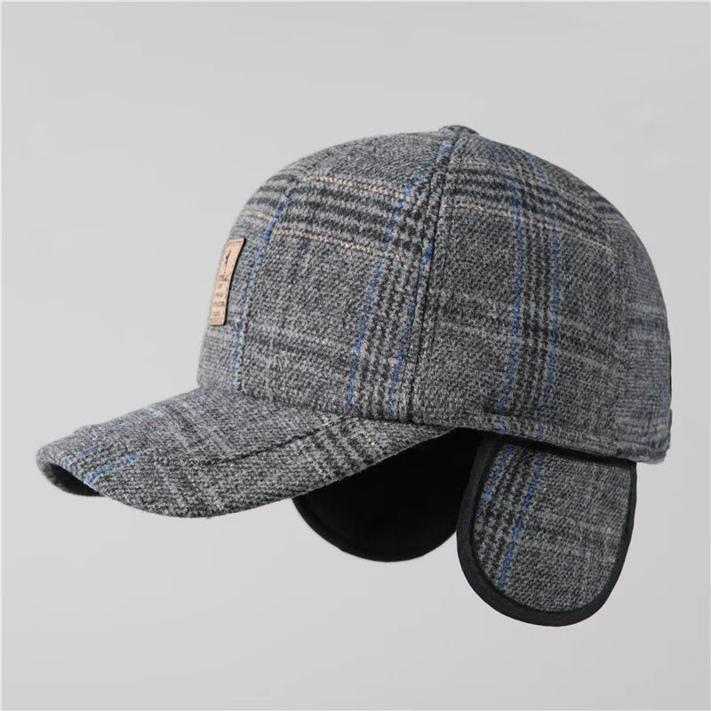 Warme Winter-Baseballkappe mit Ohrenklappen für Herren, dicke Herbstkappe als Geschenk