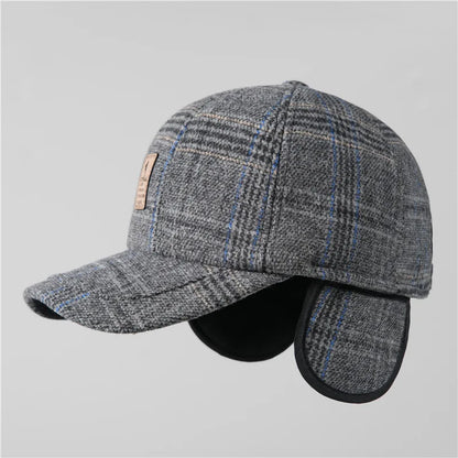 Warme Winter-Baseballkappe mit Ohrenklappen für Herren, dicke Herbstkappe als Geschenk