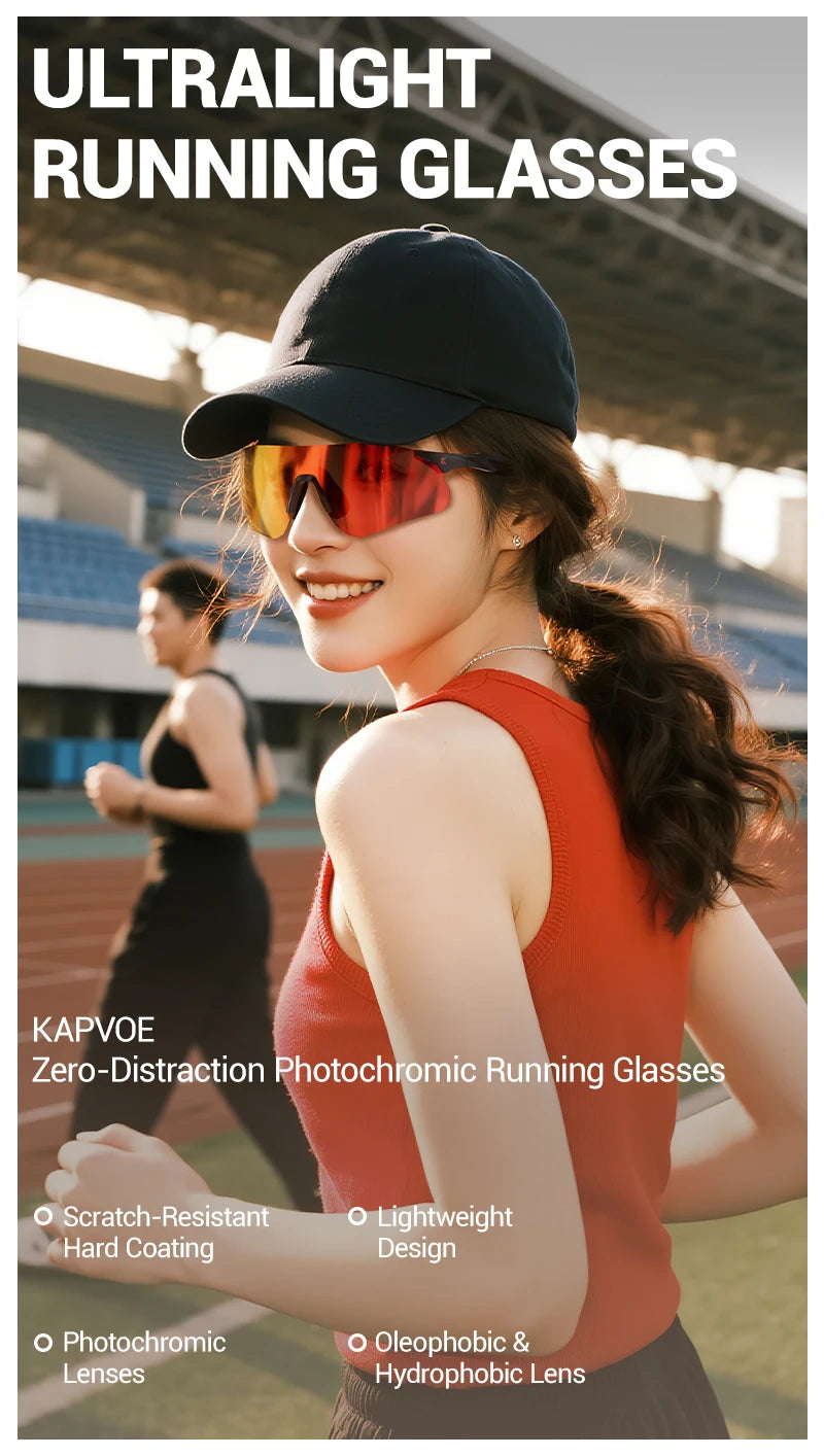 Kapvoe Nové outdoorové běžecké a cyklistické brýle Fotochromatické sluneční brýle pro ženy a muže Sportovní brýle pro maraton a jízdu na kole UV400