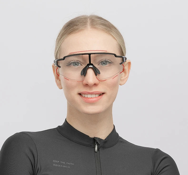 ROCKBROS Fotochromatické cyklistické brýle, sluneční brýle pro cyklistiku a outdoorové sporty, brýle s měnící se barvou skel, brýle pro MTB a silniční kola, cyklistické brýle