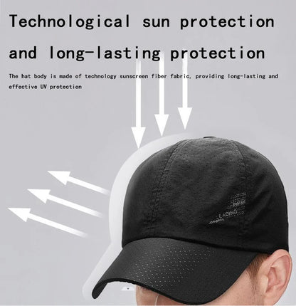 Summer Outdoor Sports Cap Golf Fishing Hat Quick Drying Sun Hat Adjustable Unisex Baseball Cap for Women Men
