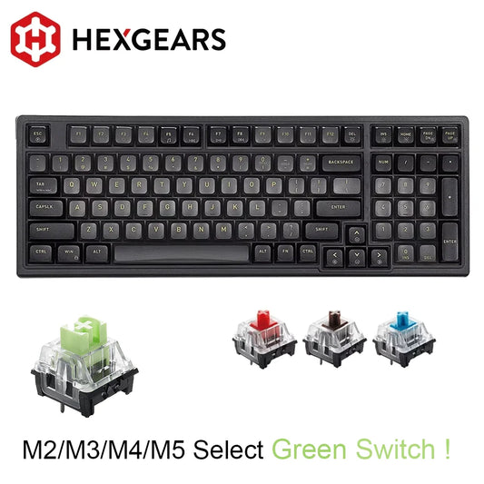 HEXGEARS M2 Mechanical Keyboard 87key Hot Swap PBT Gasket Structure White Backlit Macro Defined Gaming Mechanical Keyboard