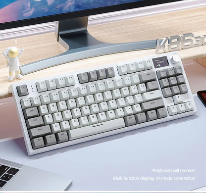 Teclado mecánico ATTACK SHARK K86 con perilla metálica, pantalla inteligente TFT a color, diseño de 87 teclas, iluminación RGB y conexión trimodo