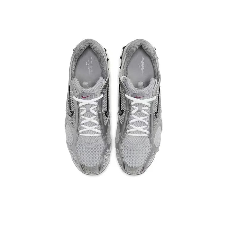 Nike Air Zoom Spiridon Cage 2 unisex žemi laisvalaikio bateliai, sportiniai, atsparūs dėvėjimuisi, pilki ir raudoni, Lifestyle avalynė CJ1288-600