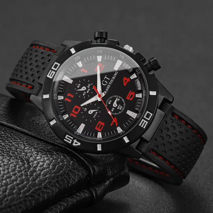 Men’s Sports Quartz Watch Casual Silicone Strap, Stylish Analog Dial & Lightweight Wristwatch