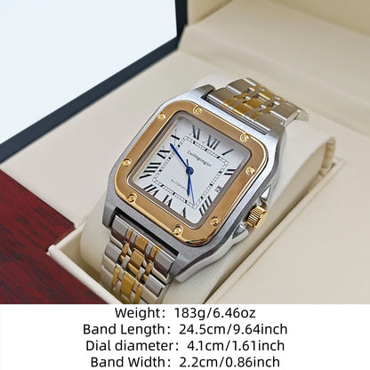 High-End Business Series Men's Watches, Fully Automatic Mechanical Watches, Skeleton Design, Butterfly Clasp Stainless Steel Strap, High-End Luxury Small Square Men's Watches, Fashionable Business Casual Multifunctional Men's