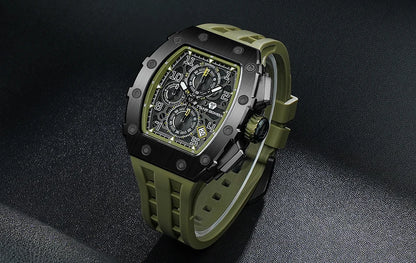 TSAR BOMBA Uhr für Herren, Luxusmarke, Tonneau-Design, wasserdichte Uhr, Edelstahl-Armbanduhr, modische rechteckige Herrenuhr