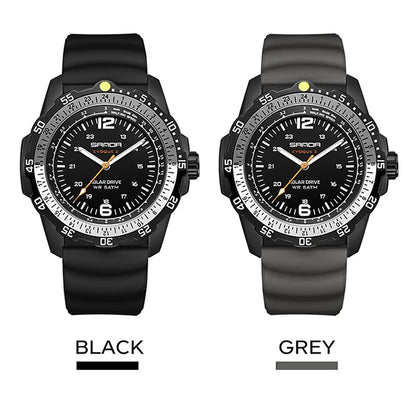 SANDA Luxury Men's Solar-powered Watch Creative Quartz Dial Luminous Hands Waterproof Sport Student Wristwatch Innovative Design