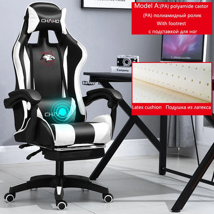 Ergonomic PU Leather Gaming Chair with Adjustable Height, Reclining Computer Chair, Swivel Office Chair for Home Office, Gaming & Study