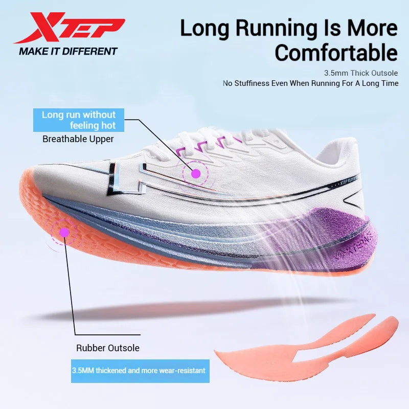 Xtep Shyft 1.0 Professional Running Shoes For Men 2025 Summer Marathon Shock Absorbing Carbon Plate Racing Shoes 875319110083
