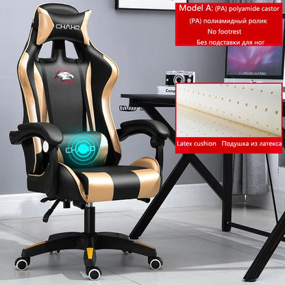 Ergonomic PU Leather Gaming Chair with Adjustable Height, Reclining Computer Chair, Swivel Office Chair for Home Office, Gaming & Study