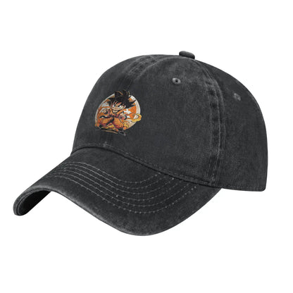 DBZ Little Kakarot Baseball Cap Casual Distressed Cotton dragon ball Sun Cap for Men Women Outdoor Adjustable Fit Hats Cap, Produit gaming premium Fraquane