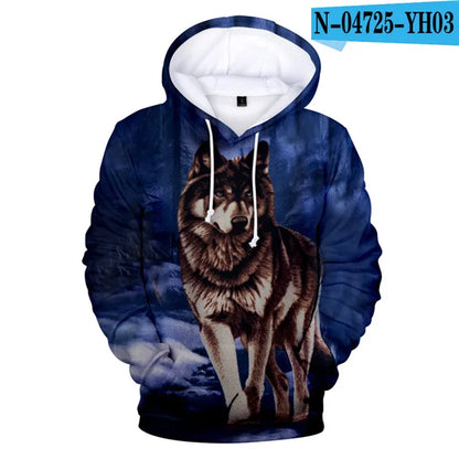Cool Space Galaxy Wolf Hoodie Hoodies Men Bright Wolf Fashion Handsome Wolf Hoddies Spring Autumn Pullovers Sweatshirts Sweat