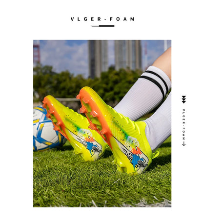 New Men Football Boots Cleats Non-Slip Match Ultralight Soccer FG Training Shoes Soccer Shoes Long Spikes Outdoor Drop Shipping
