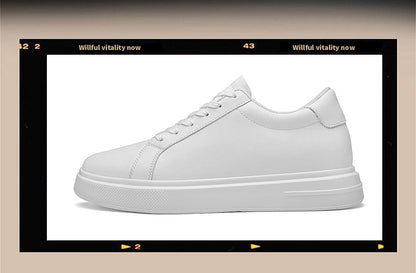 New Men's Sneakers Elevator Shoes Height Increasing Insole 6-10CM High Heels Leather Sport Shoes Men's Shoes