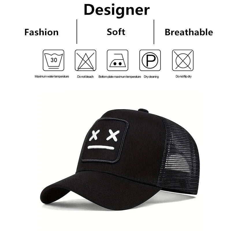 Unisex XX Haftowane czapki z daszkiem typu baseballowego z siateczką, regulowane czapki codzienne, wiosenne i letnie czapki chroniące przed słońcem na świeżym powietrzu