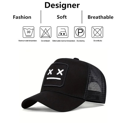 Unisex XX Haftowane czapki z daszkiem typu baseballowego z siateczką, regulowane czapki codzienne, wiosenne i letnie czapki chroniące przed słońcem na świeżym powietrzu
