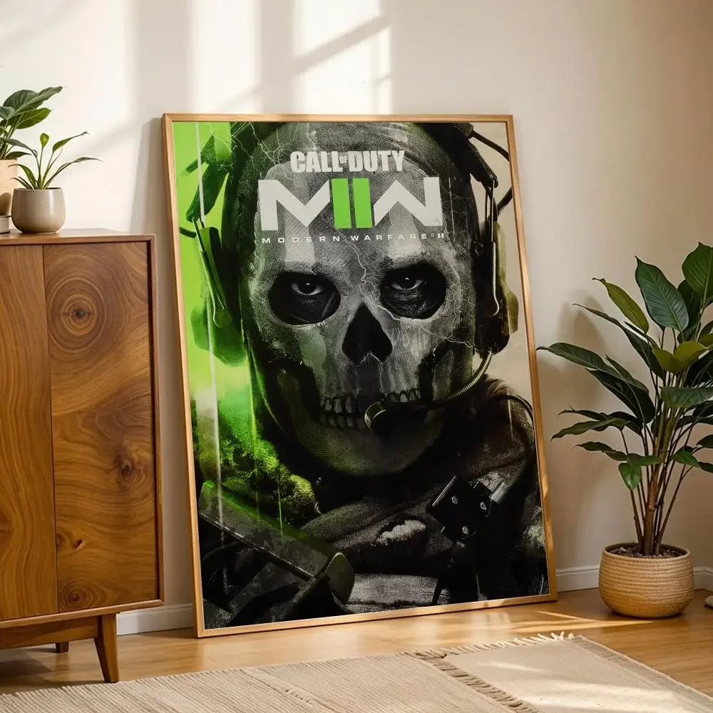 Call of D-DUTY Game Poster Stickers Painting Self-Adhesive Mural HD Wall Decals for Bedroom Living Room Home Decor Gift