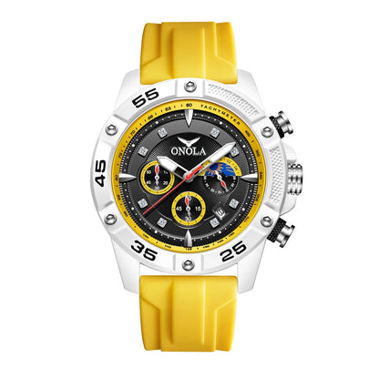 ONOLA New Fashion Casual Men's Watch Multi functional Fluorescent Tape Waterproof Quartz Military Watch Men's Clock High Quality