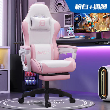 Gaming Chair for Ergonomic Desk Racing Office Adjustable High Back Game Swivel Leather Chair with Lumbar Support and Headrest