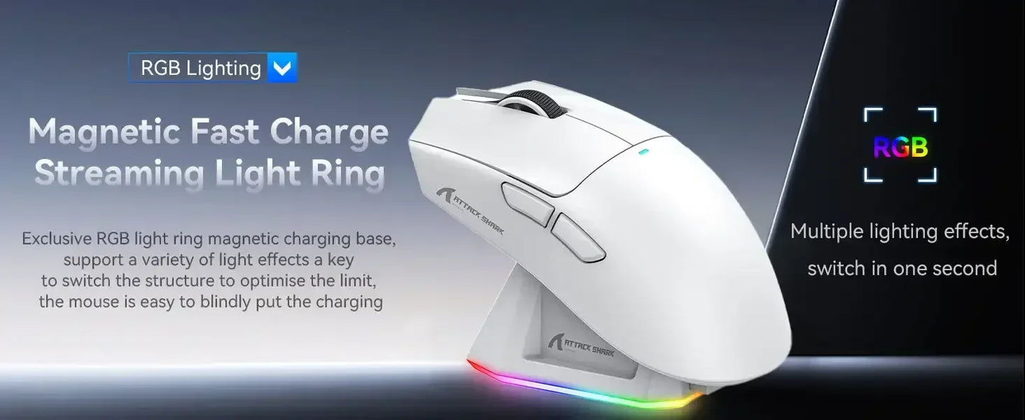 ATTACK SHARK X11 Wireless Gaming Mouse with Charging Dock, PAW3311 Sensor, 22,000 DPI, Tri-Mode Bluetooth 2.4G & Wired Gaming Mouse