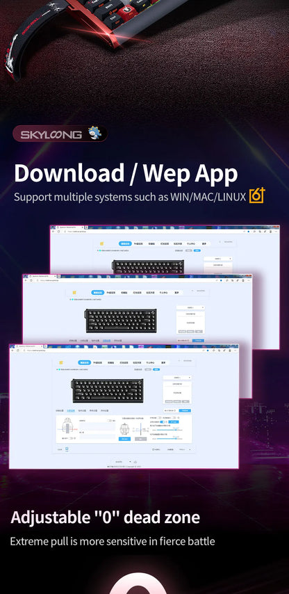 Teclado magnético SKYLOONG GK61/GK68 HE con carcasa de aluminio, 8000hz, RT0.01mm, activación rápida, teclas PBT, retroiluminación RGB y conexión por cable para gaming