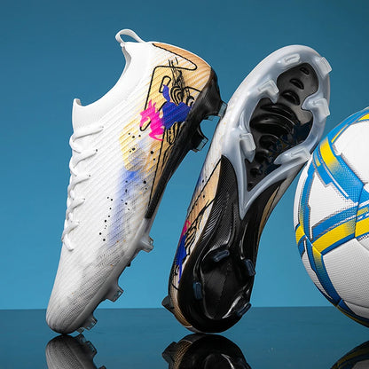 Chaussures de football pour homme, gazon, ultralégères, sportives et confortables, pour adulte, antidérapantes, crampons d'extérieur, sport, futsal, entraînement, match