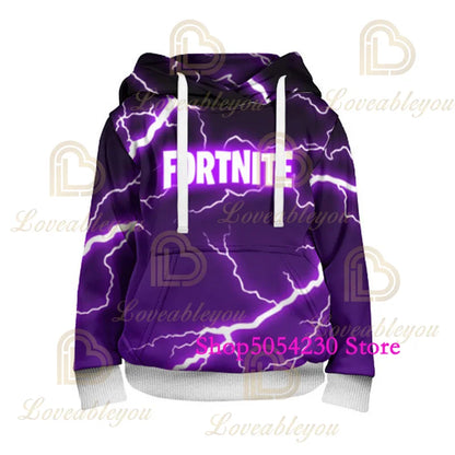 3D-gedruckter Llama Fortnite Hoodie Battle Royale Cartoon-Sweatshirt für Herren und Damen, Game-Hero-Kapuzenpullover für Teenager