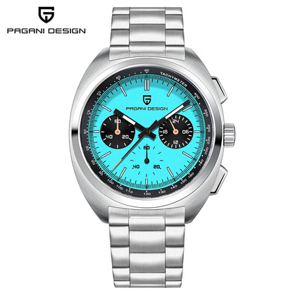 PAGANI DESIGN 2026 Retro Luxury Men's Quartz Watches Sports Chronograph VK63 Watch For Men AR Sapphire Waterproof Leather Clock