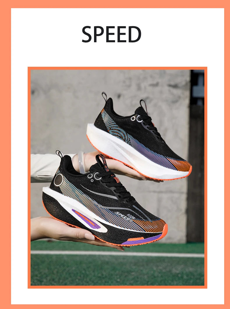 Scarpe da running con piastra in carbonio uomo donna, sneakers professionali da maratona e gara, traspiranti e leggere, per corsa su strada e allenamento