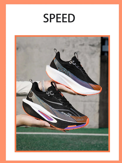 Scarpe da running con piastra in carbonio uomo donna, sneakers professionali da maratona e gara, traspiranti e leggere, per corsa su strada e allenamento