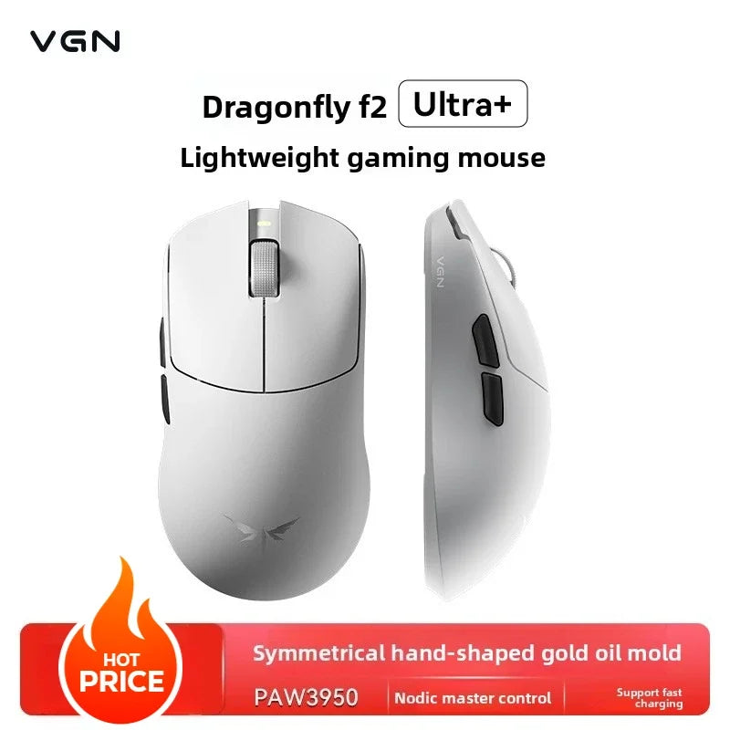 VGN Dragonfly F2 ProMax/Ultra esportovní herní myš 42000DPI 0.125ms pro CS:GO, nízká latence, kabelová/bezdrátová, duální 8K, 3 režimy, PAW3395/3950
