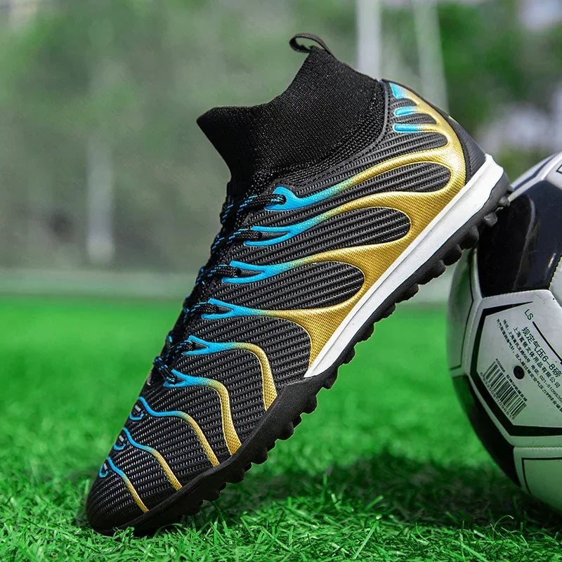 Men Soccer Shoes Sport FG/TF Outdoor Football Boots Training Boys Match Non Slip Long Spikes Cleats Indoor Futsal Comfortable