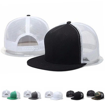 Herren-Kappen, flache Hüte, Hip-Hop-Snapbacks, ausgefallene Baseballkappen mit Nieten, Street-Dance-Kappen, trendige Mesh-Kappen mit Schirm, für Jugendliche, Jungen und Mädchen