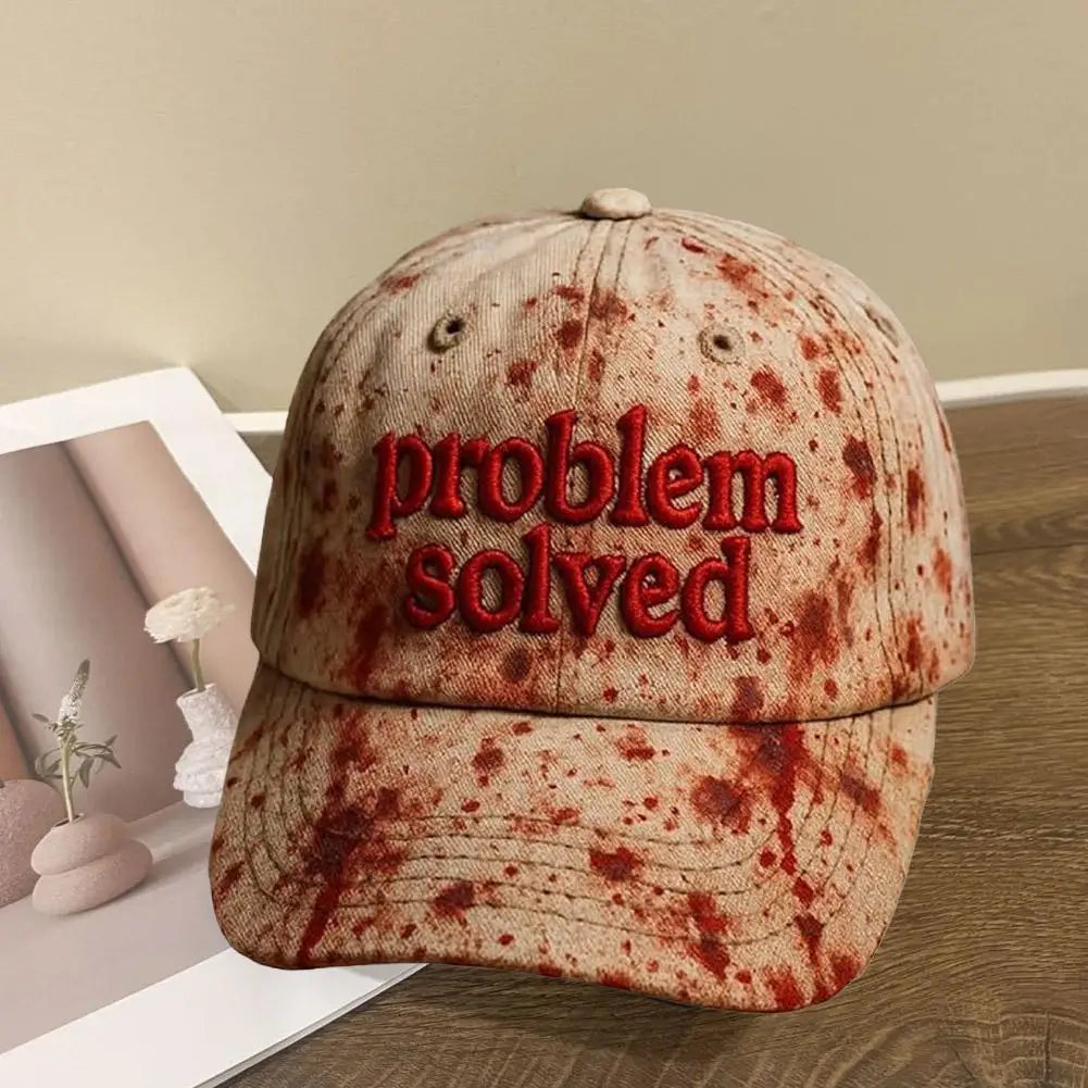 Haft z motywem Halloween – problem rozwiązany: krwawa czapka w stylu horroru, idealna na imprezę halloweenową, rekwizyty do cosplayu, prezenty
