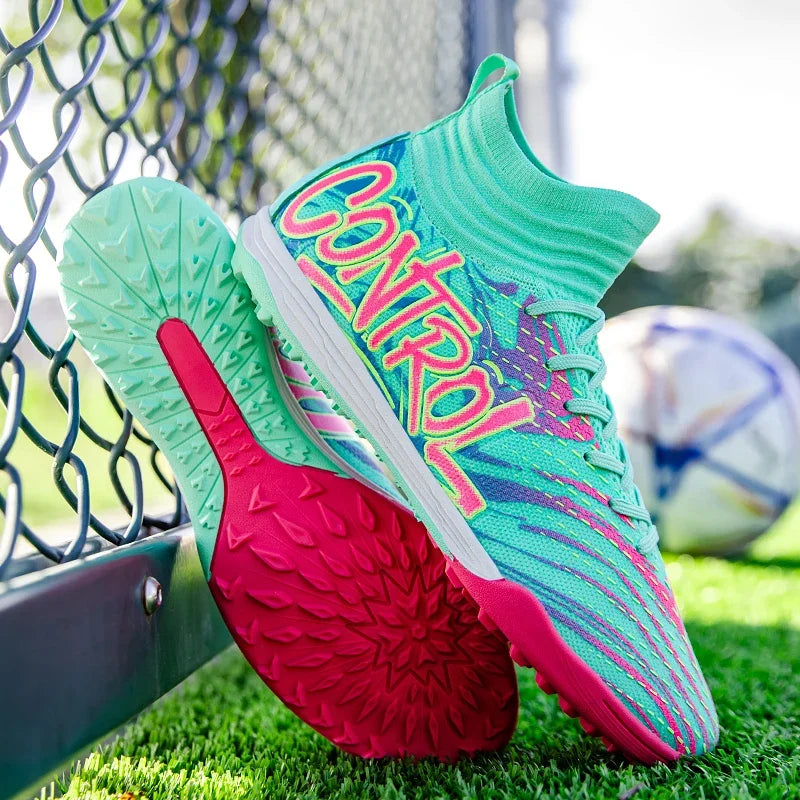New Men Football Boots Cleats Sneakers High-top High-quality Soccer Shoes Non-Slip Futsal Grass Match Indoor Hot-selling FG/TF