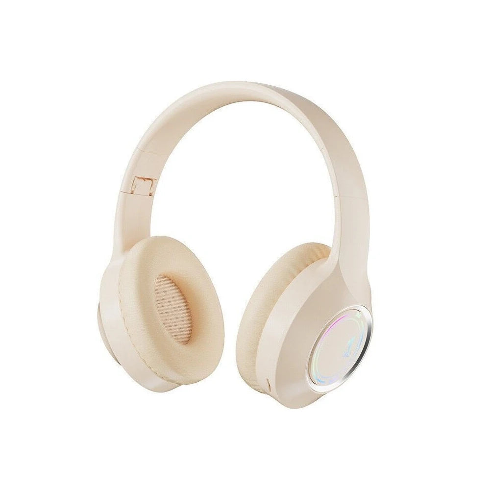 Casque Bluetooth KEBIDU RGB, casque de jeu pliable, 3,5 mm + BT5.3, écouteurs stéréo HiFi, réduction du bruit, écouteurs sans fil