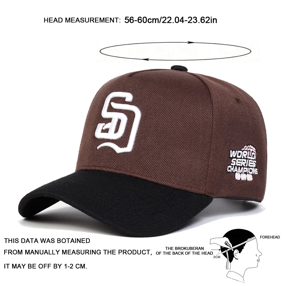 Unisex-Baseballkappen mit SD-Buchstabenstickerei, verstellbare Freizeitkappen, Sonnenkappen für Frühling und Herbst